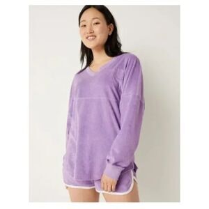Pink Victoria’s Secret Varsity Beach Terry V Neck